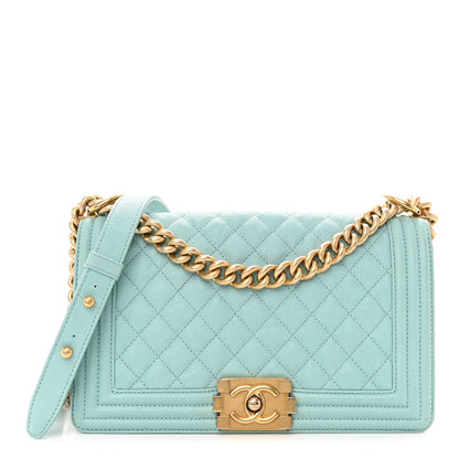 Chanel Caviar Quilted Medium Boy Flap Light Blue 1 of 9