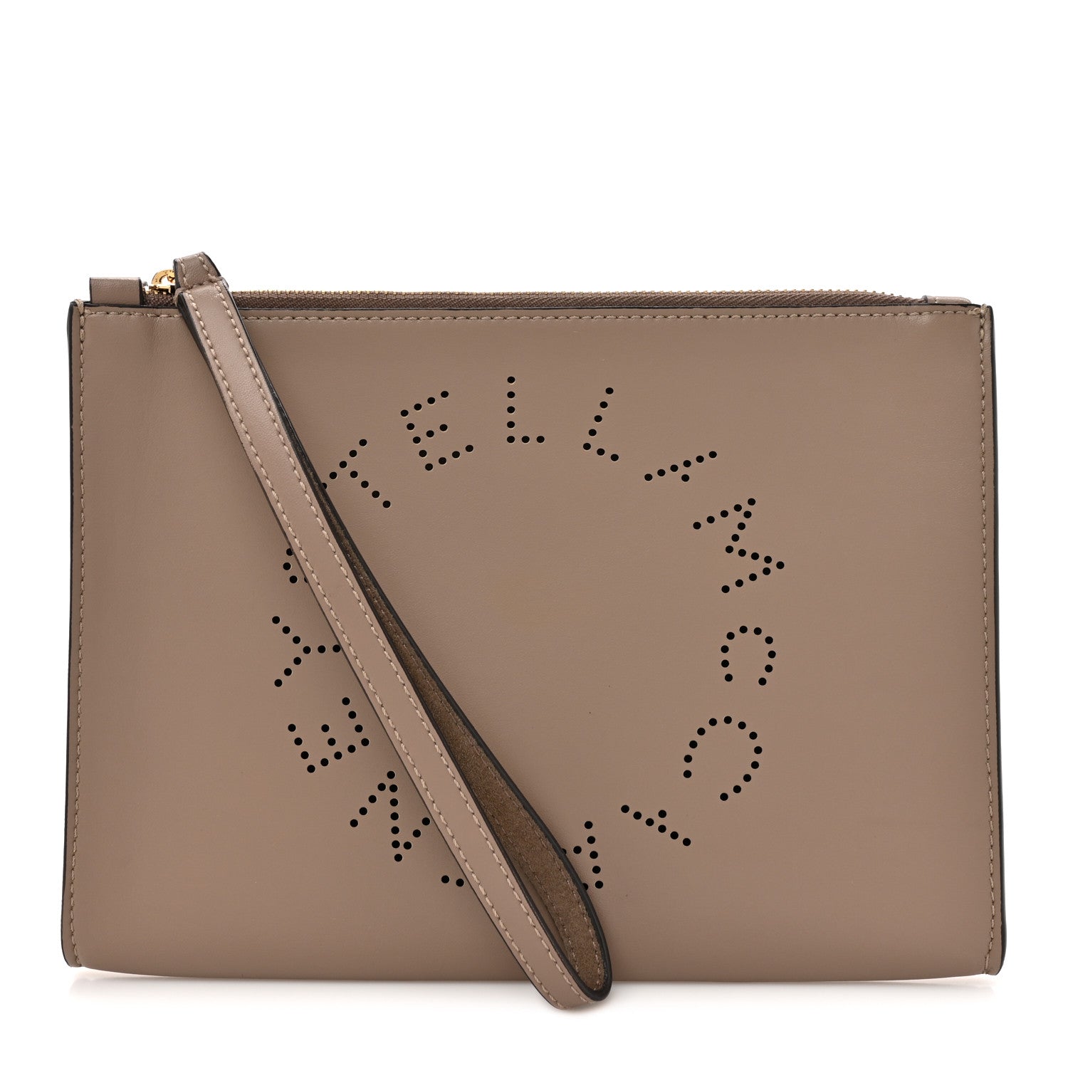 Stella McCartney Alter Nappa Perforated Logo Pouch Beige 1 of 10