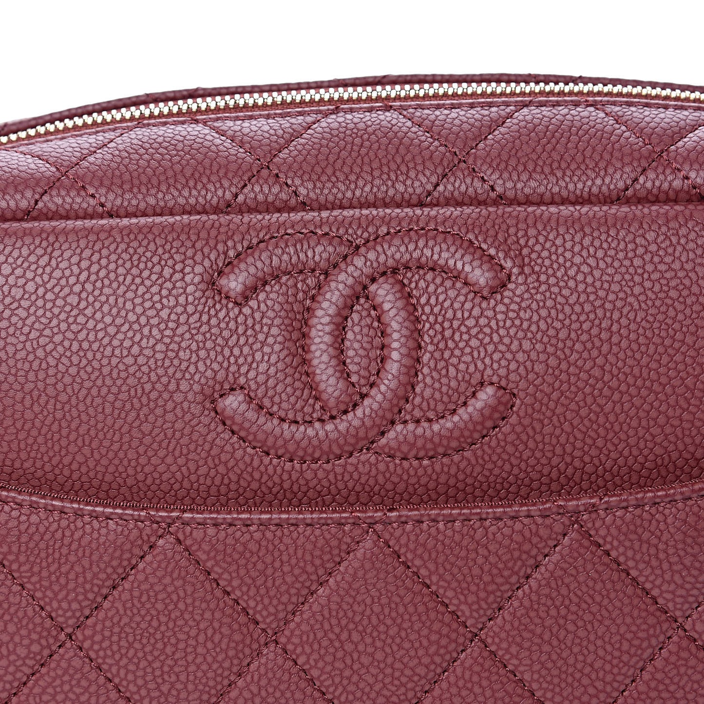 Caviar Quilted Medium Coco Tassel Camera Case Burgundy