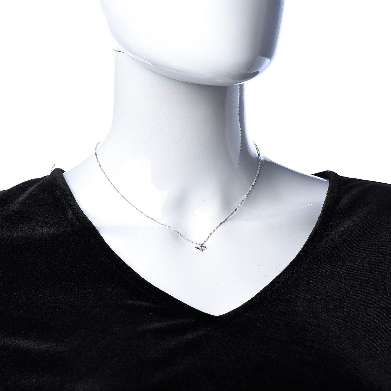 Tiffany Platinum Diamond Fleur de Lis Pendant Necklace 2 of 7