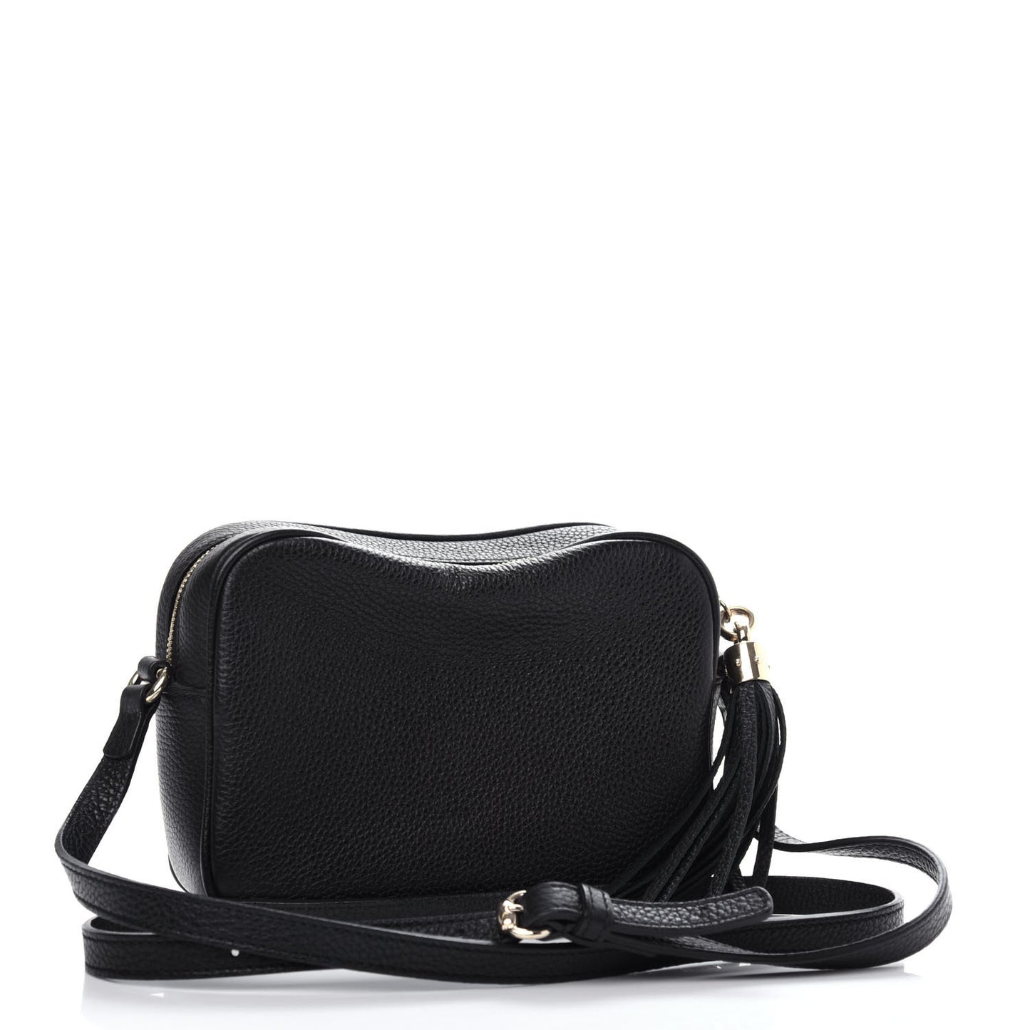 Pebbled Calfskin Small Soho Disco Bag Black