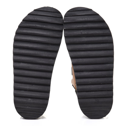 Chanel Lambskin Velcro Dad Sandals 37.5 Black Beige 6 of 12