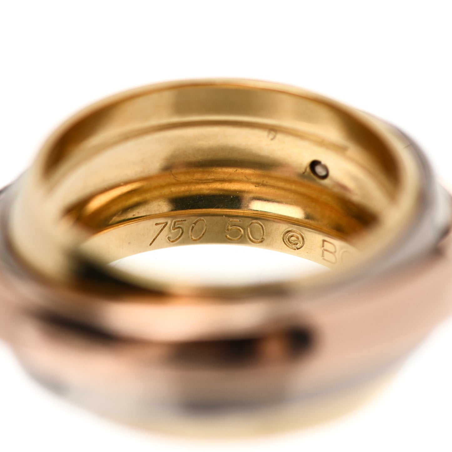 18K Pink Yellow White Trinity Must Essence Ring 50 5.25