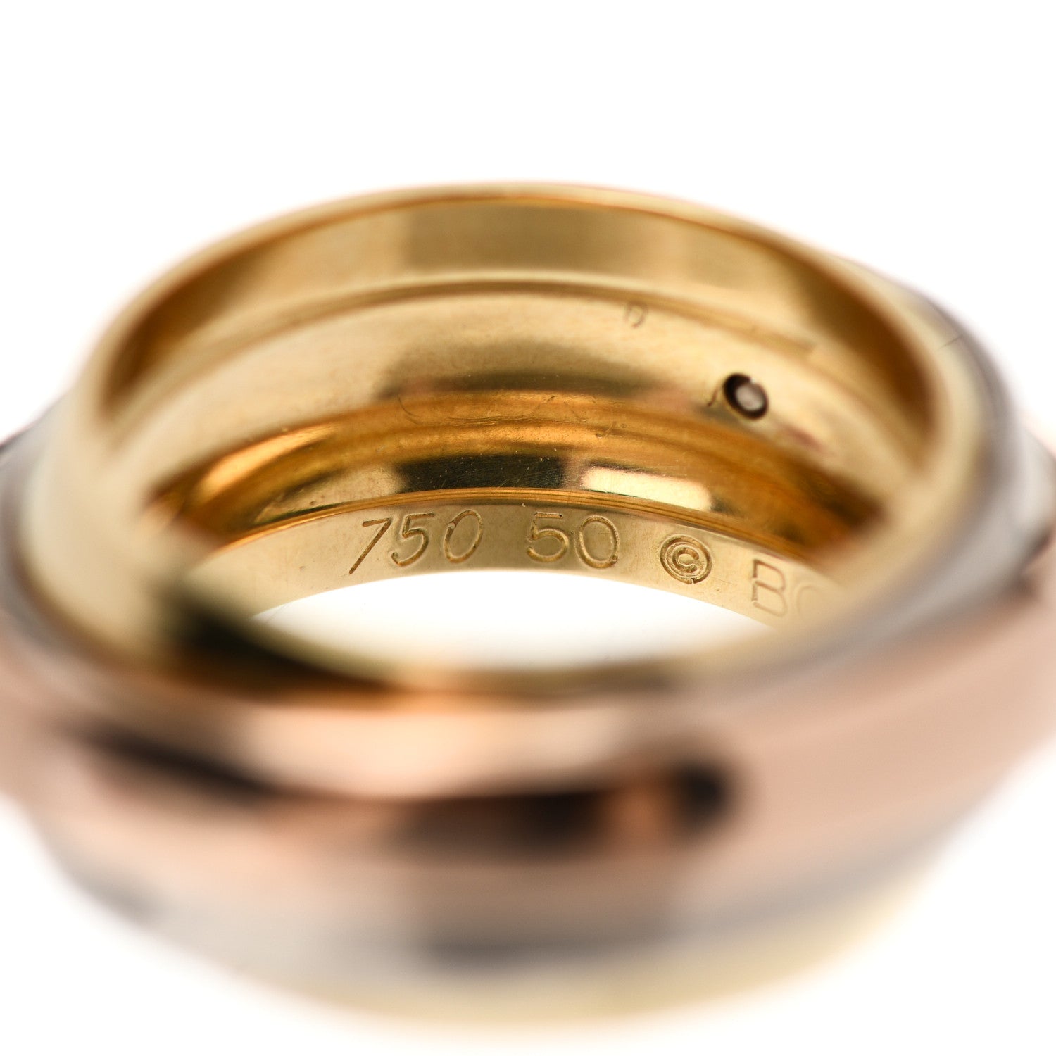 Cartier 18K Pink Yellow White Trinity Must Essence Ring 50 5.25 4 of 7