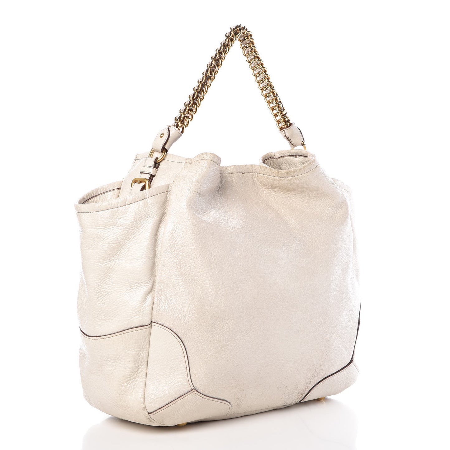 Cervo Lux Chain Shoulder Bag Talco