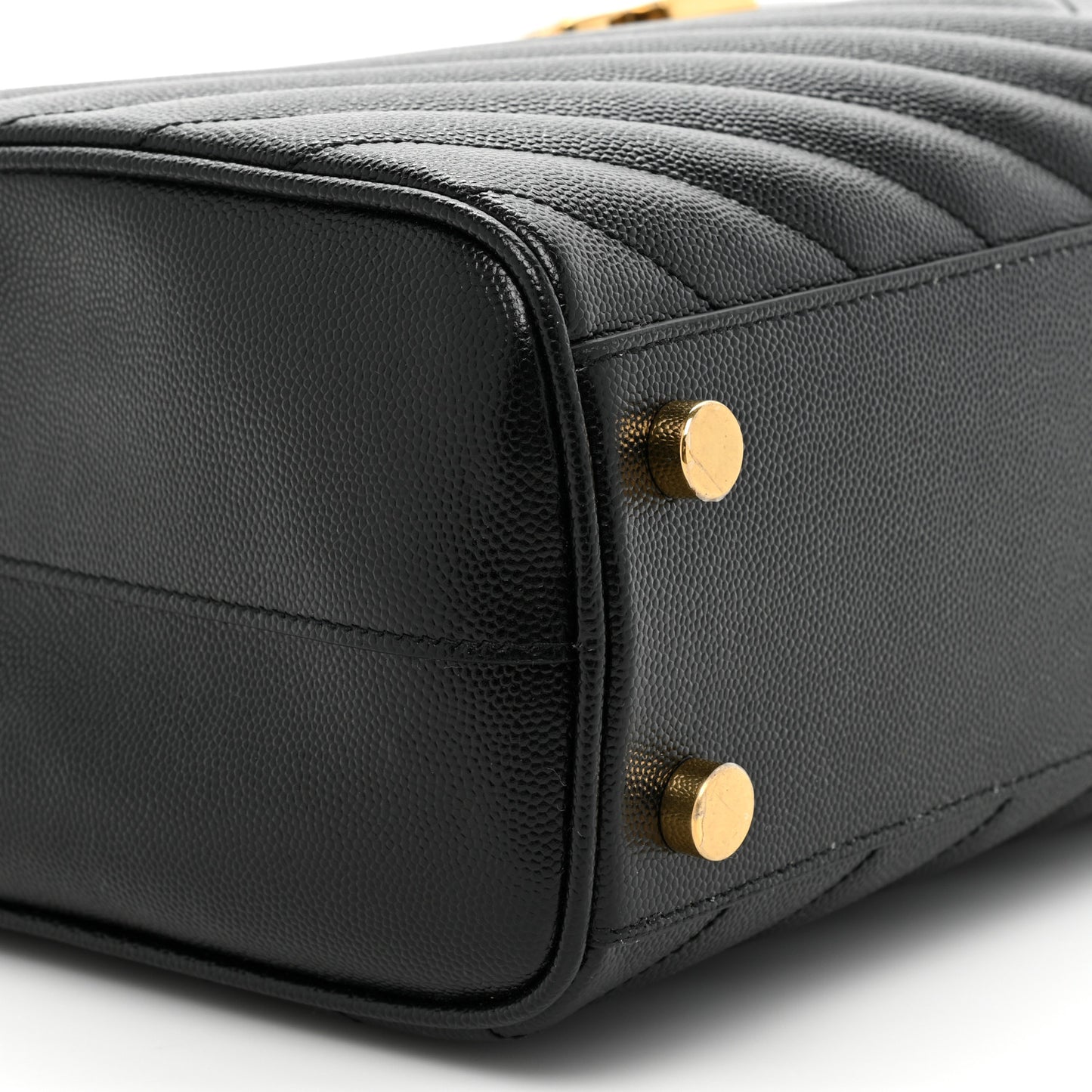 Grain De Poudre Matelasse Chevron Monogram Shopping Bag Black