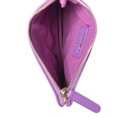 Chanel Patent Quilted Small Cosmetic Case Purple 5 of 7