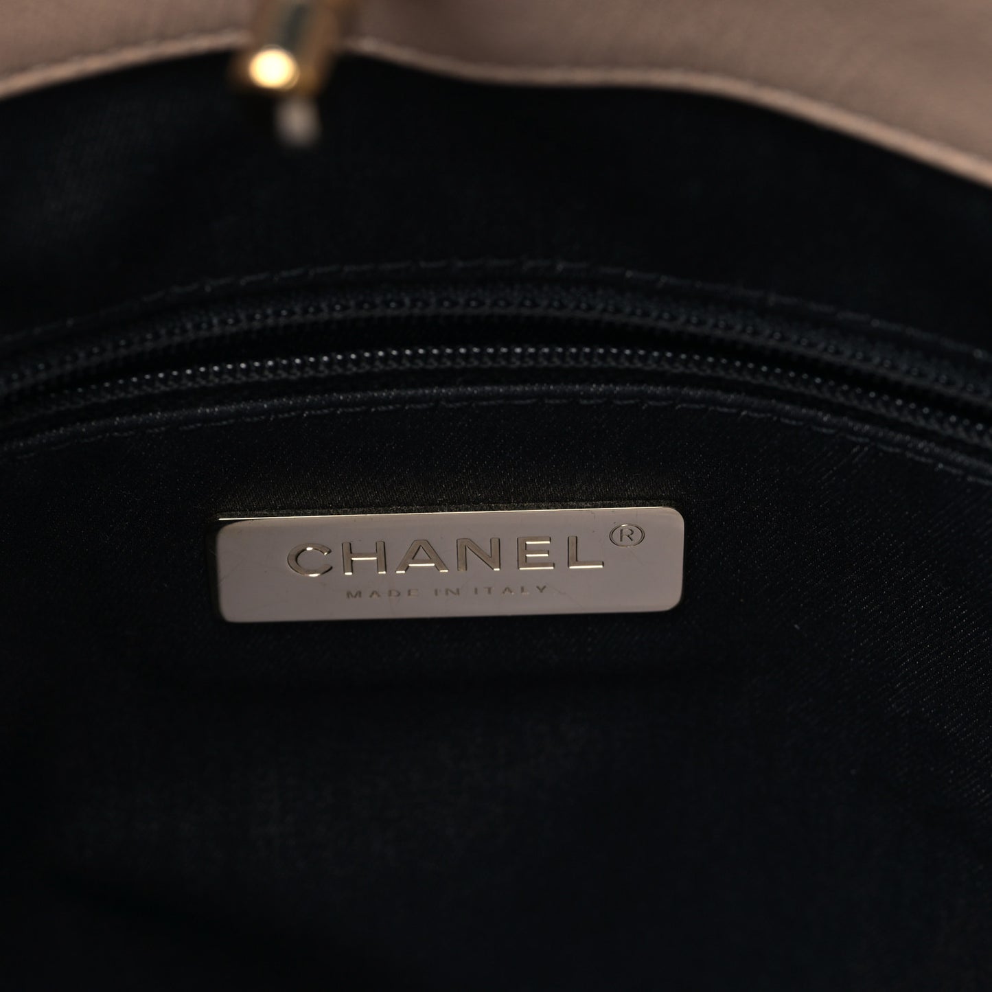 Calfskin Stitched Large Stripe Hobo Beige Black