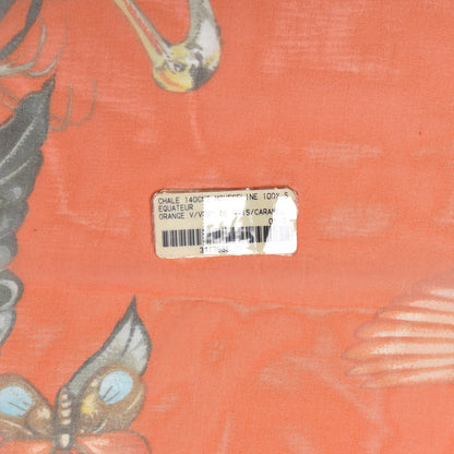Hermes Silk Mousseline Equateur Shawl 140 Orange Vert De Gris Caramel 6 of 8