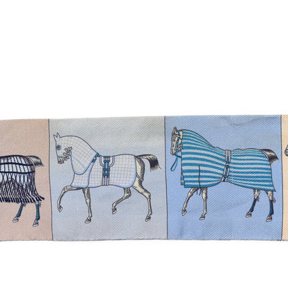 Hermes Silk Couvertures Nouvelles Twilly Menthe Ciel Marine Sable 8 of 11