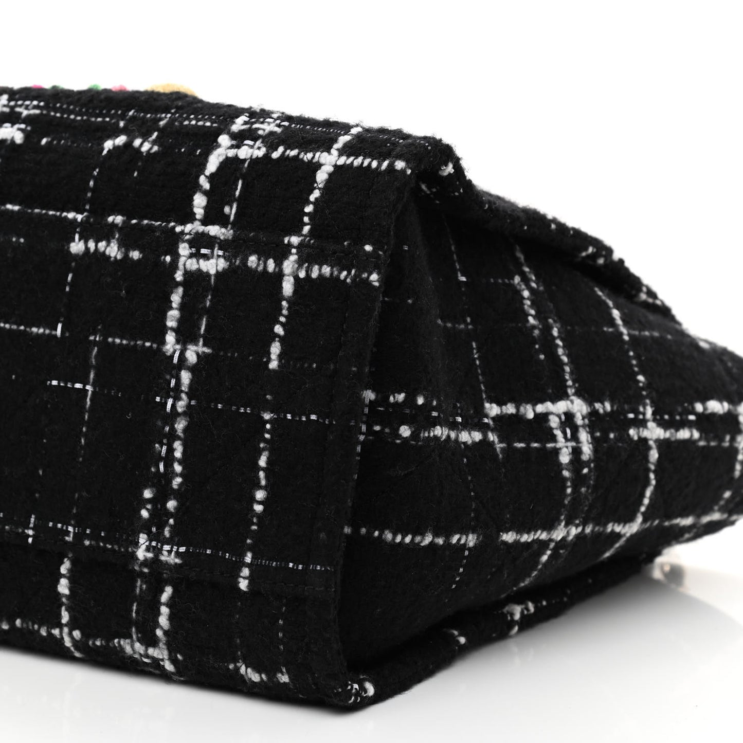 Tweed Medium Deauville Tote Black White Multicolor