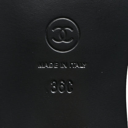 Chanel Calfskin Patent Mary Janes Flats 36 White Black 7 of 10