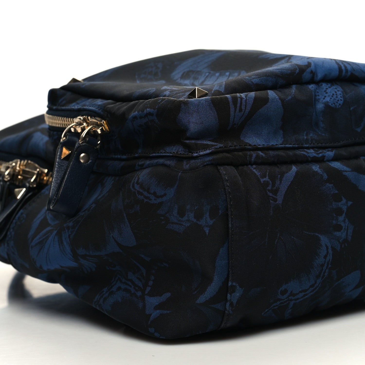 Valentino Garavani Nylon Camubutterfly Medium Rockstud Backpack Marine 8 of 9