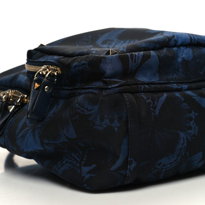 Valentino Garavani Nylon Camubutterfly Medium Rockstud Backpack Marine 8 of 9