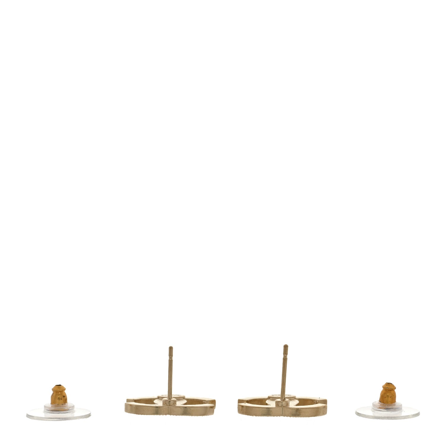Chanel Metal Crystal CC Earrings Gold 3 of 5