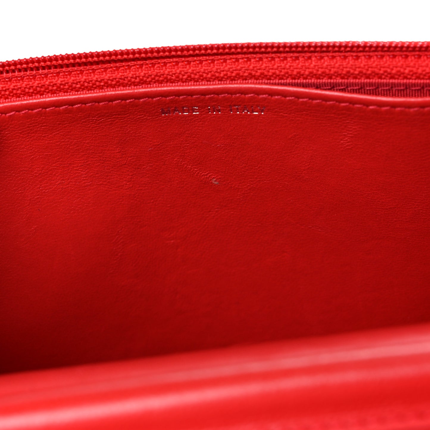Calfskin Diamond Stitch Wallet On Chain WOC Red