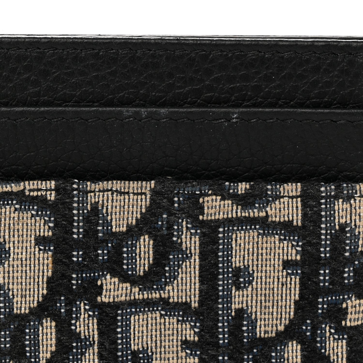 Christian Dior Grained Calfskin Oblique Card Holder Black 7 of 8