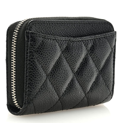 Chanel Caviar Quilted Zip Coin Purse Black 3 of 7