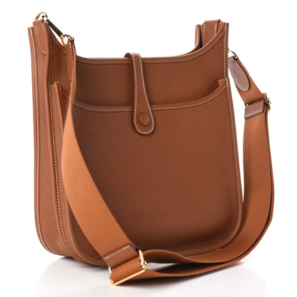 Hermes Taurillon Clemence Evelyne III PM Gold 3 of 9