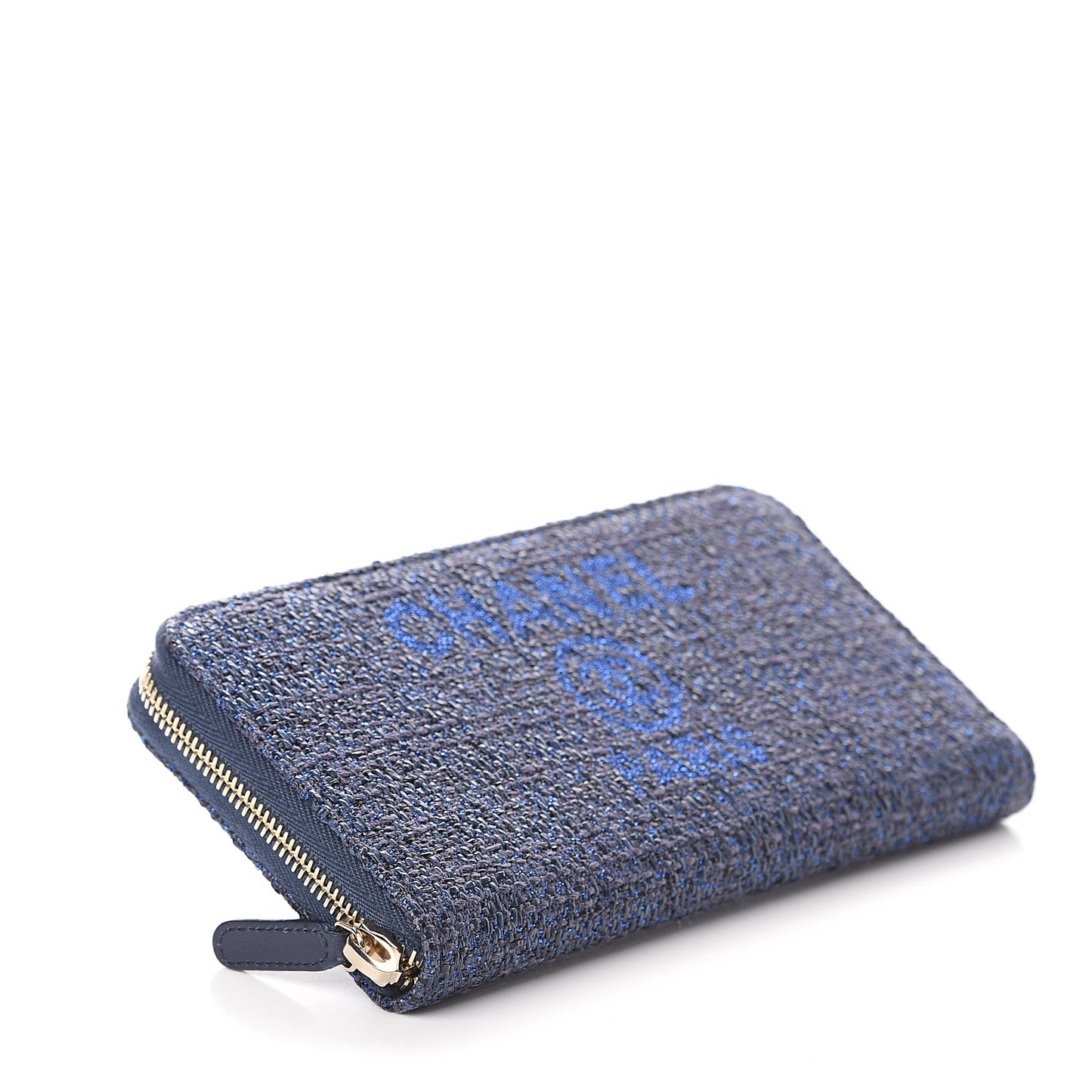 Canvas Deauville Large Zip Around Wallet Dark Blue