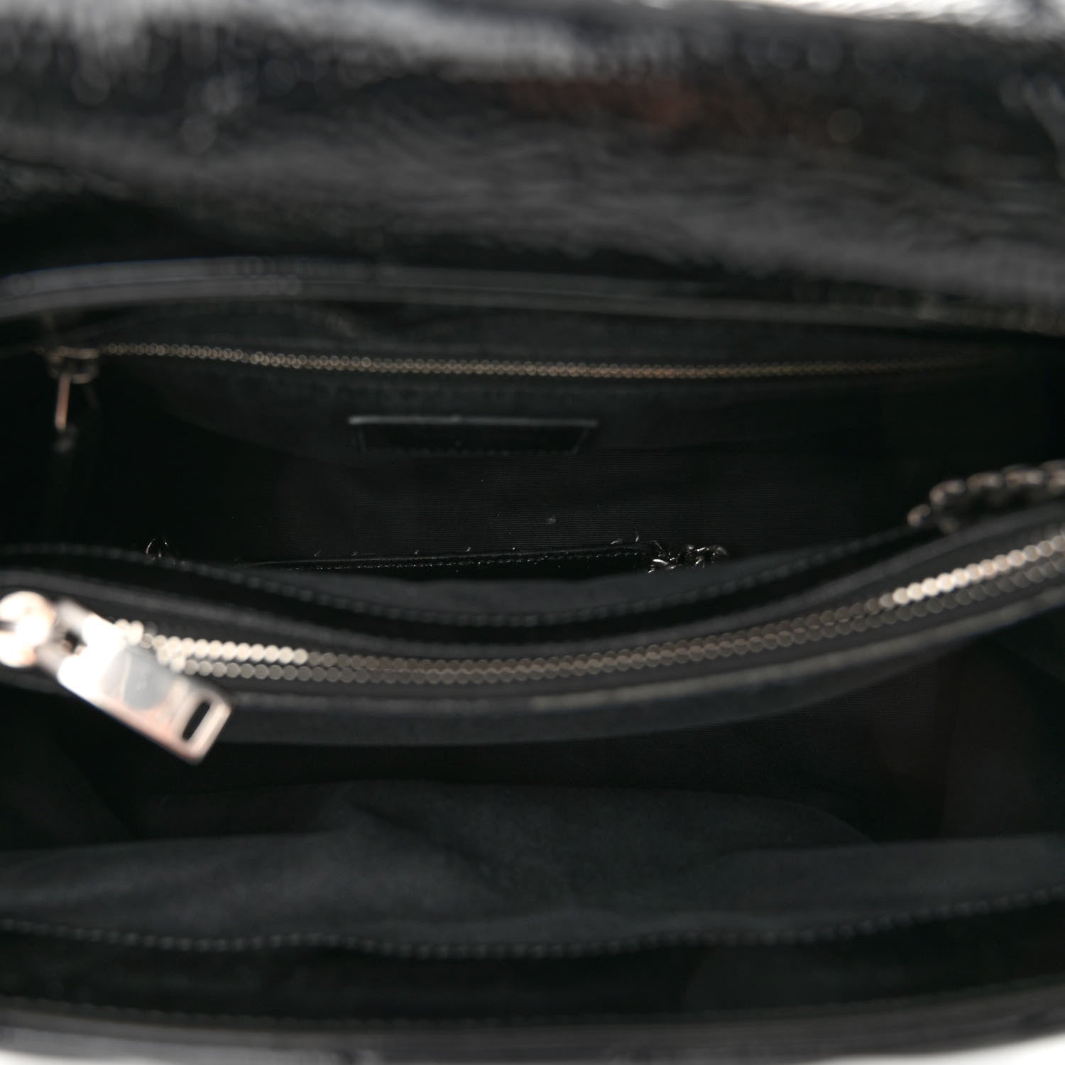 Saint Laurent Patent Y Quilted Monogram Medium Loulou Chain Satchel Black 5 of 11