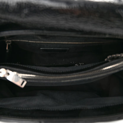 Saint Laurent Patent Y Quilted Monogram Medium Loulou Chain Satchel Black 5 of 11