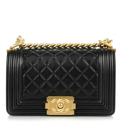 Chanel Lambskin Quilted Small Boy Flap Black 2 of 13