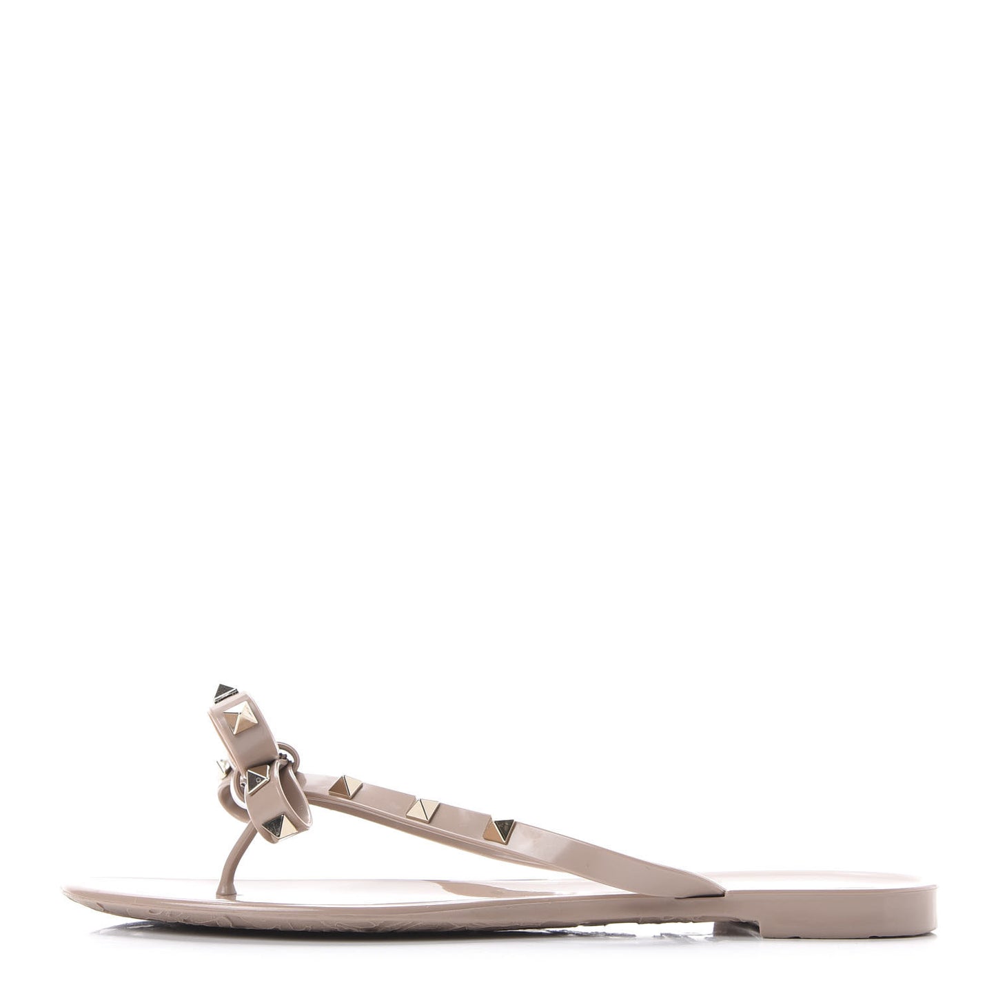 PVC Jelly Rockstud Bow Thong Sandals 40 Poudre