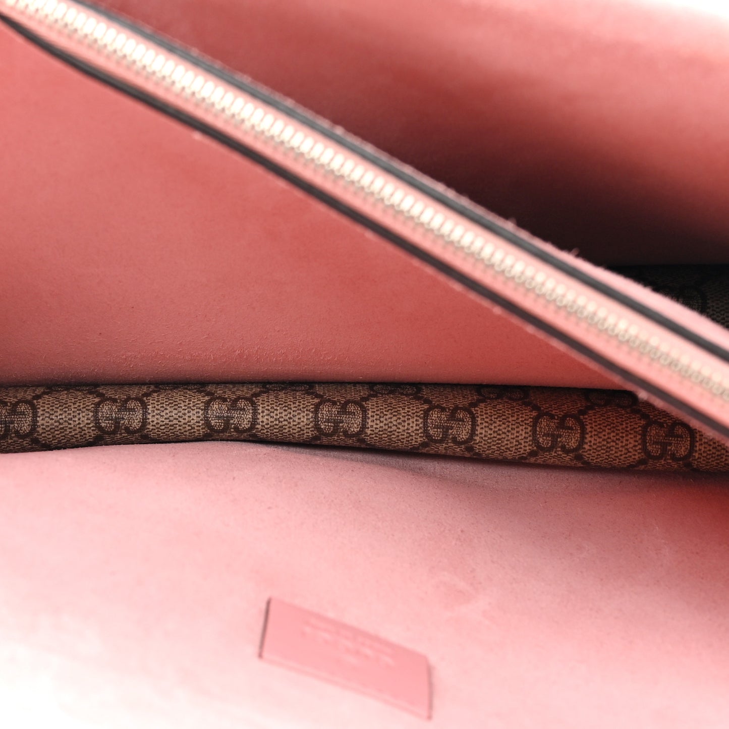 GG Supreme Monogram Suede Crystal Medium Dionysus Shoulder Bag Beige Ebony Light Peonia