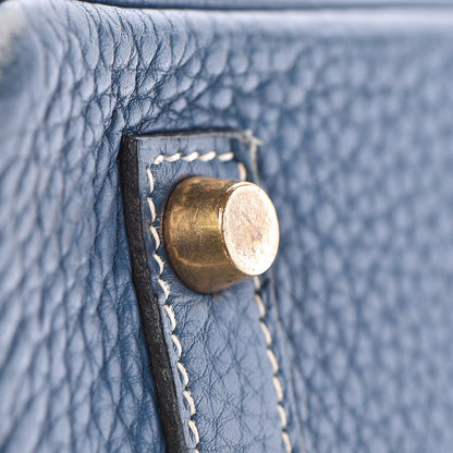 Hermes Taurillon Clemence Birkin 35 Bleu Thalassa 40 of 44