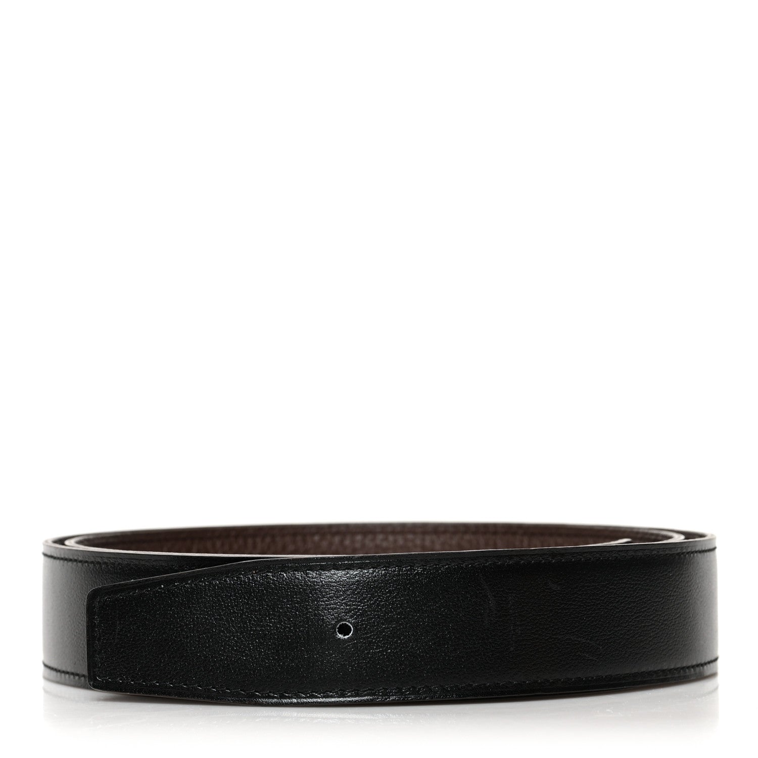 Hermes Box Togo 32mm Belt Strap 100 Black Chocolate 1 of 5