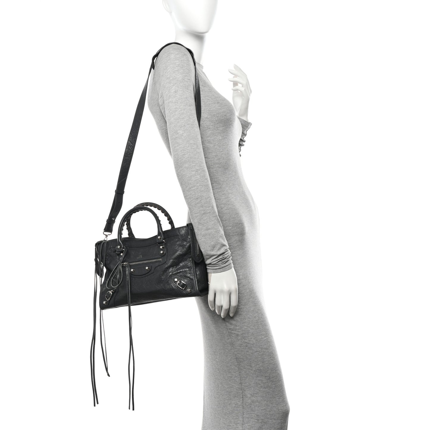 Agneau Classic Silver Hardware S City Gris Fossile