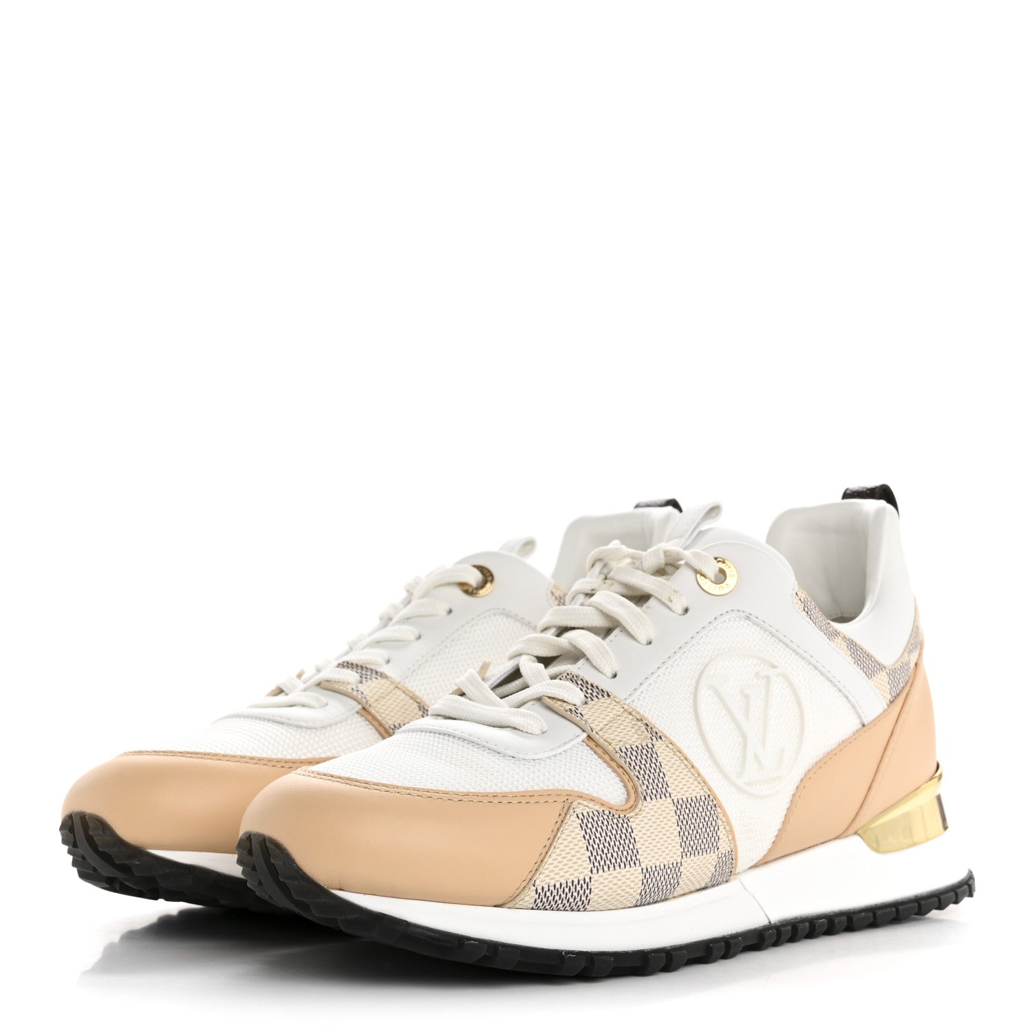 Louis Vuitton Calfskin Damier Azur Run Away Sneakers 39 White 4 of 11