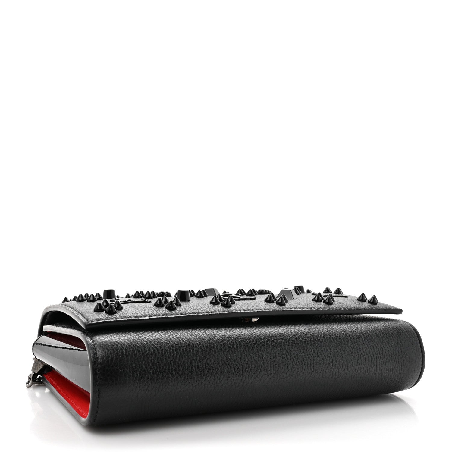 Christian Louboutin Calfskin Spikes Loubinthesky Paloma Clutch Black 4 of 12