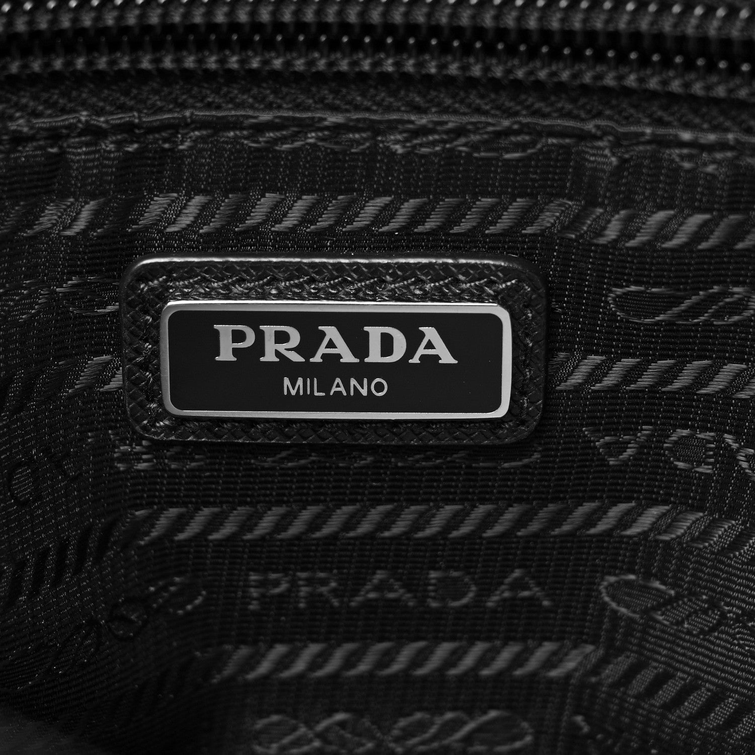 Prada Tessuto Nylon Saffiano Wristlet Black 5 of 9