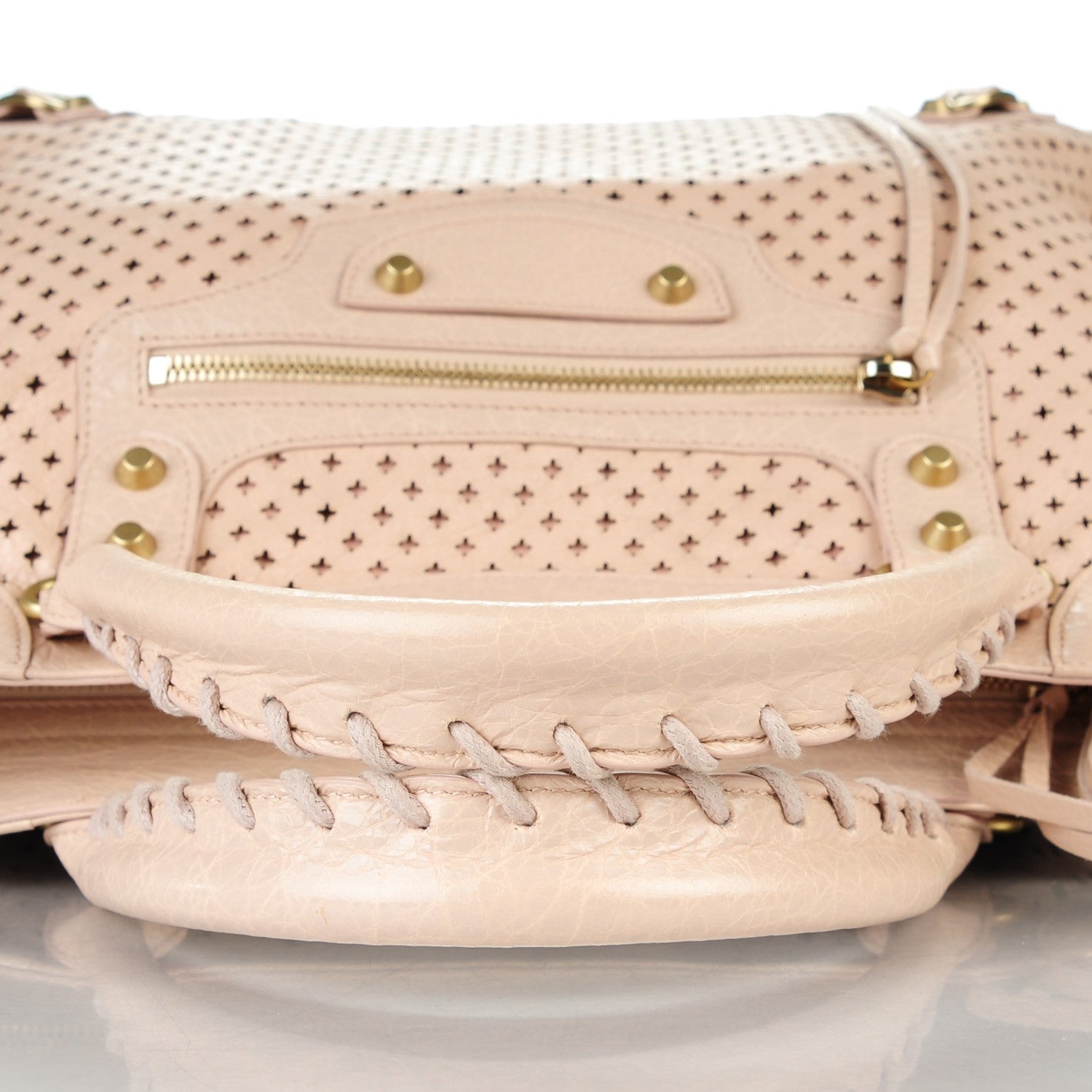 Balenciaga Agneau Laser Cut Cross Classic Gold Hardware Velo Rose Peach 6 of 8