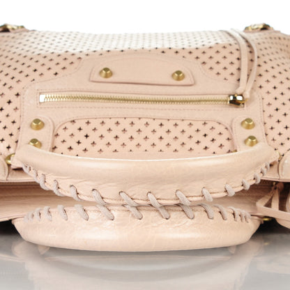 Balenciaga Agneau Laser Cut Cross Classic Gold Hardware Velo Rose Peach 6 of 8