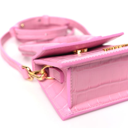 Jacquemus Calfskin Crocodile Embossed Le Chiquito Pink 8 of 9