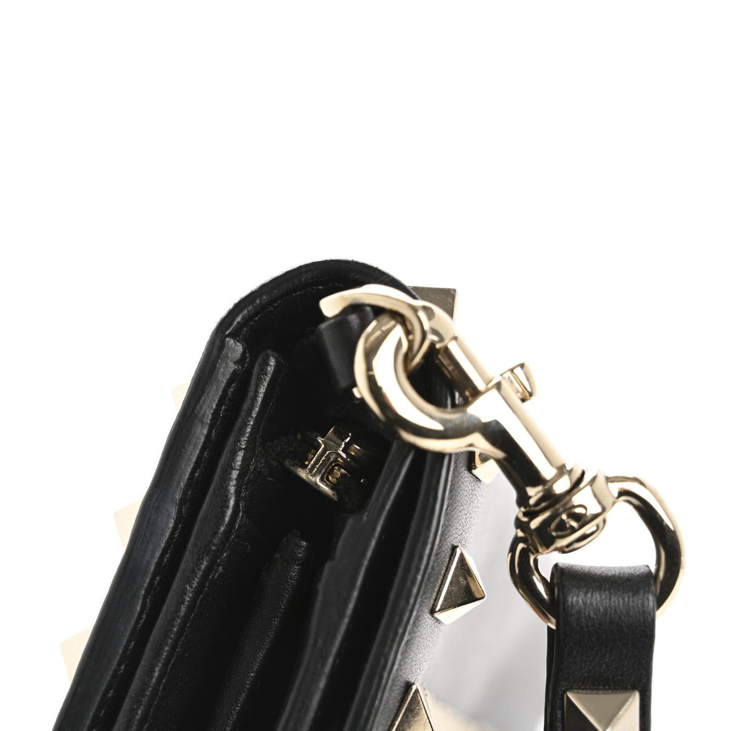Nappa Rockstud Wristlet Clutch Black