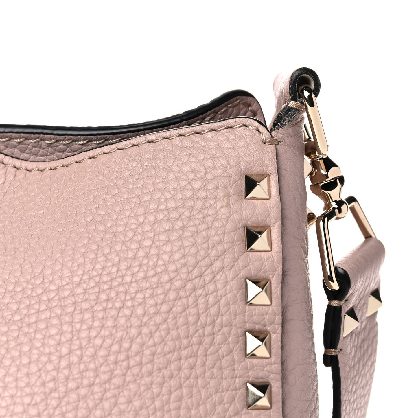 Pebbled Calfskin Small Rockstud Flip-Lock Messenger Bag Poudre