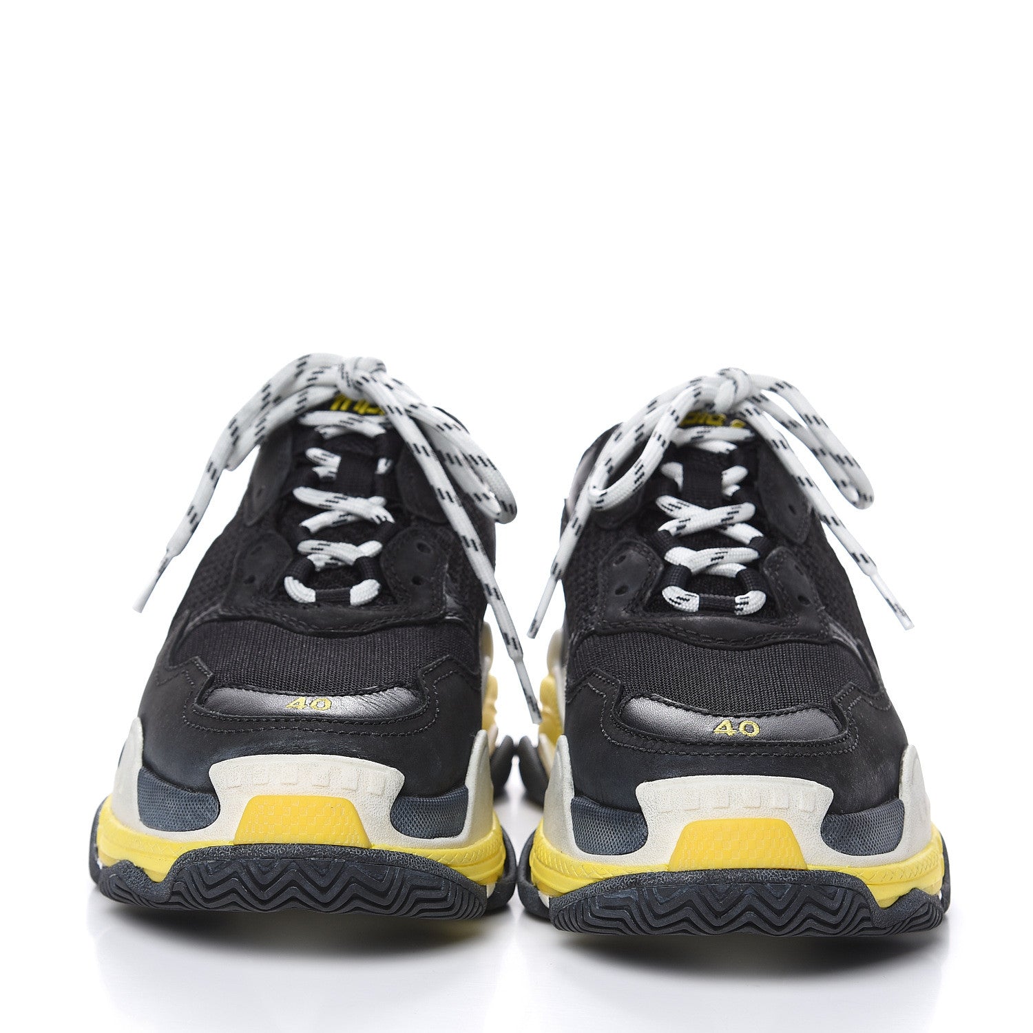 Balenciaga Fabric Mesh Womens Triple S Sneakers 40 Black Yellow 2 of 9