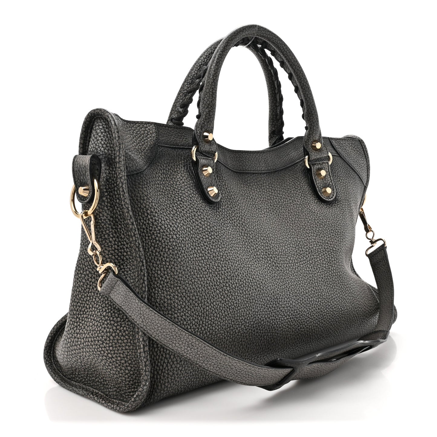 Grained Calfskin Classic Gold Hardware City Ombre Grey Gradient