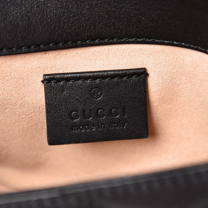 Gucci Calfskin Matelasse Super Mini GG Marmont Shoulder Bag Black 8 of 10