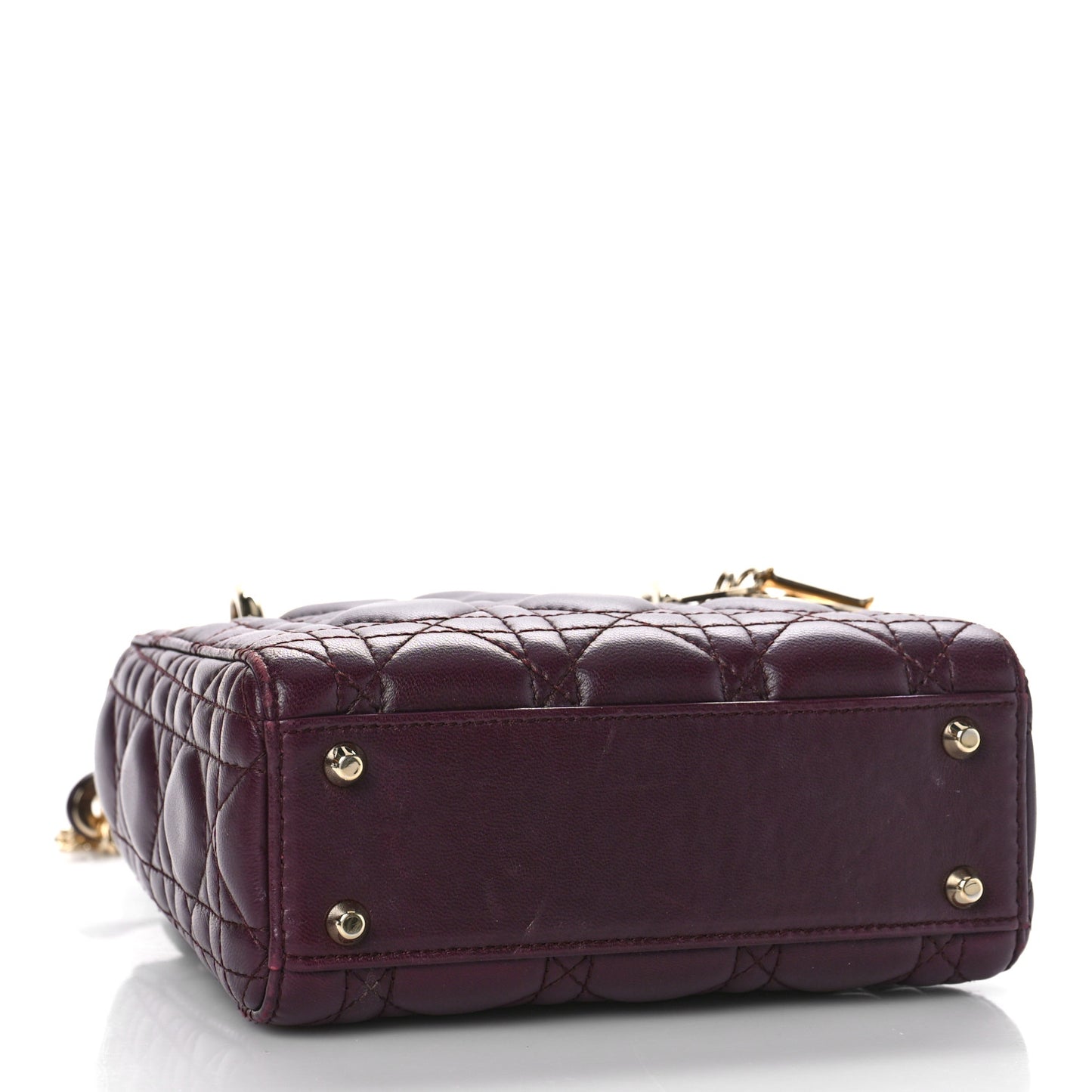 Lambskin Cannage Mini Lady Dior Plum