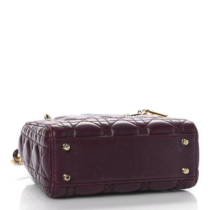 Christian Dior Lambskin Cannage Mini Lady Dior Plum 4 of 10