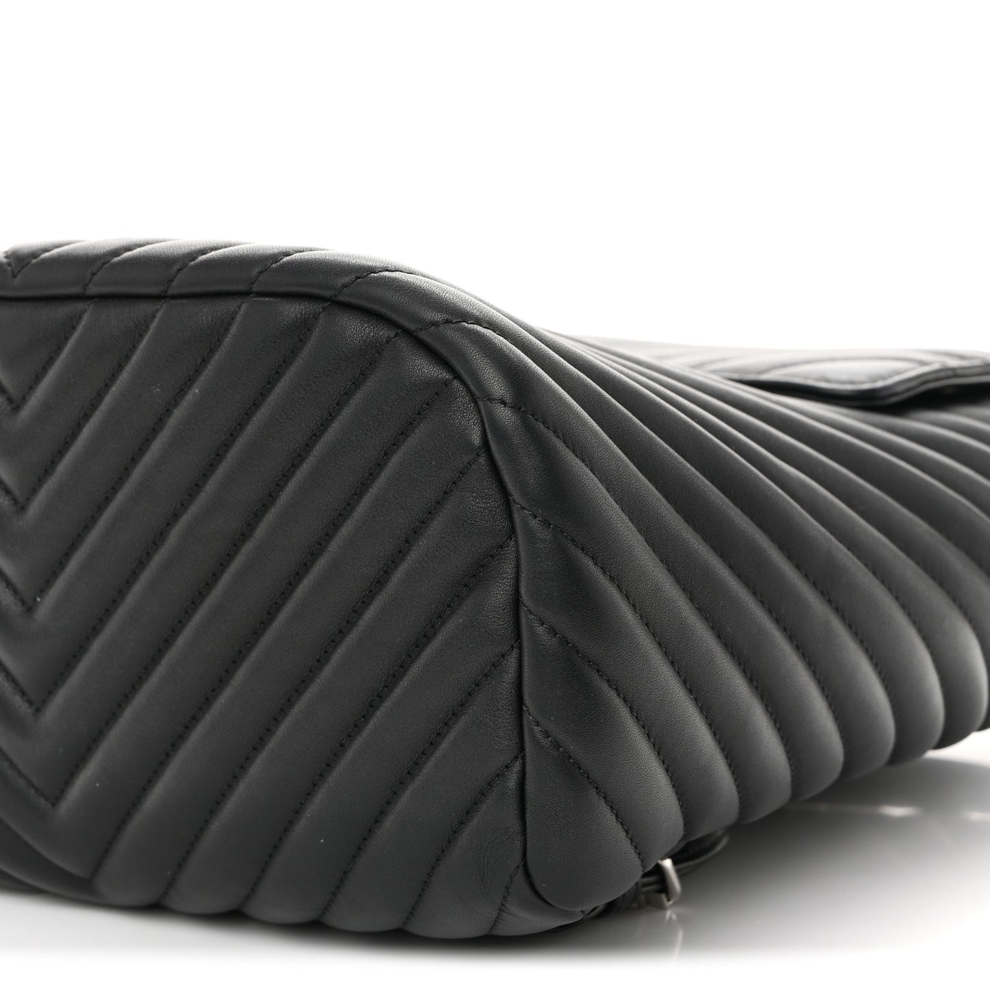 Calfskin Chevron Quilted Large Urban Spirit Backpack Black