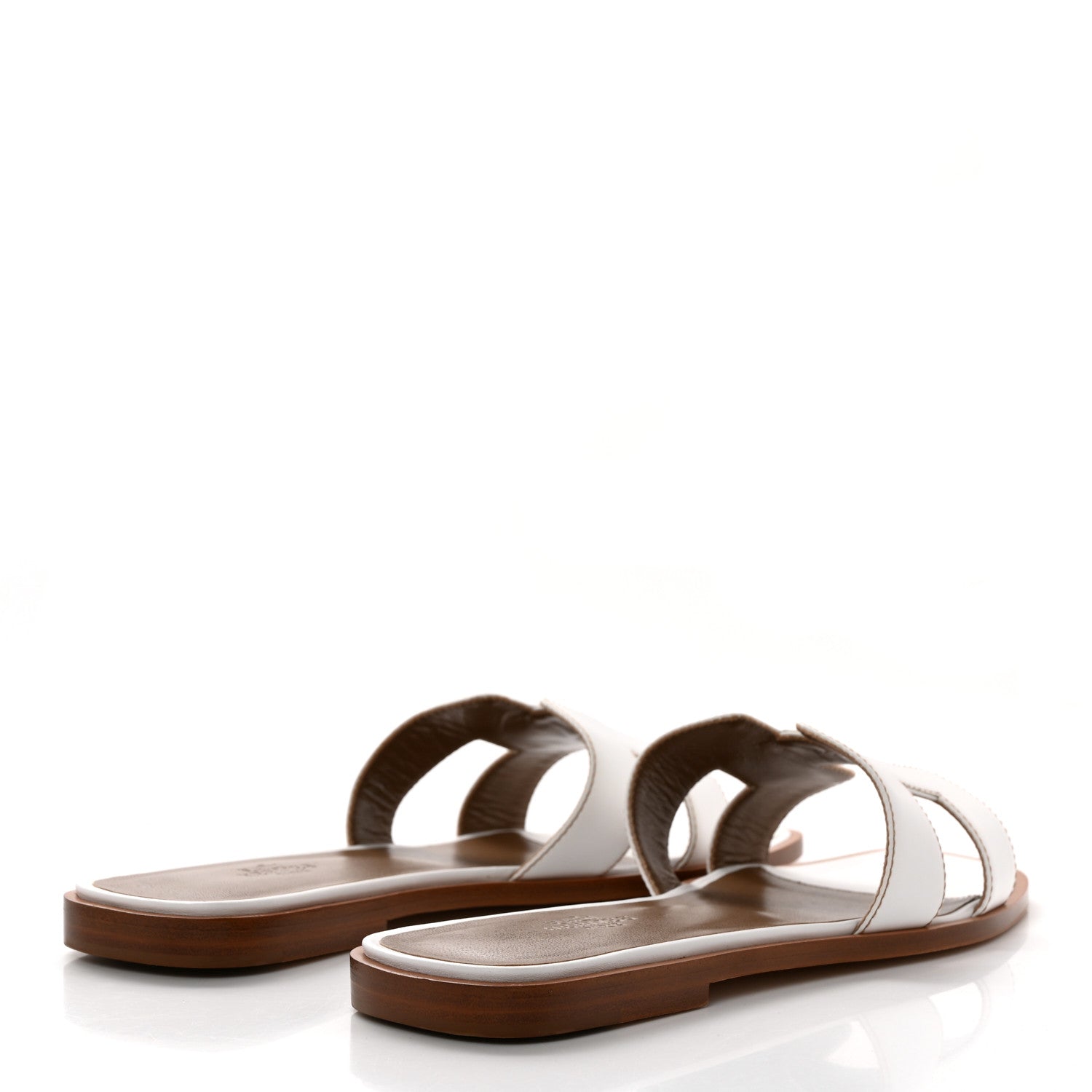 Hermes Box Calfskin Oran Sandals 38 White 4 of 10