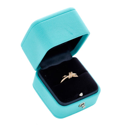 Tiffany 18K Rose Gold Diamond Small Knot Ring 52 6 5 of 5