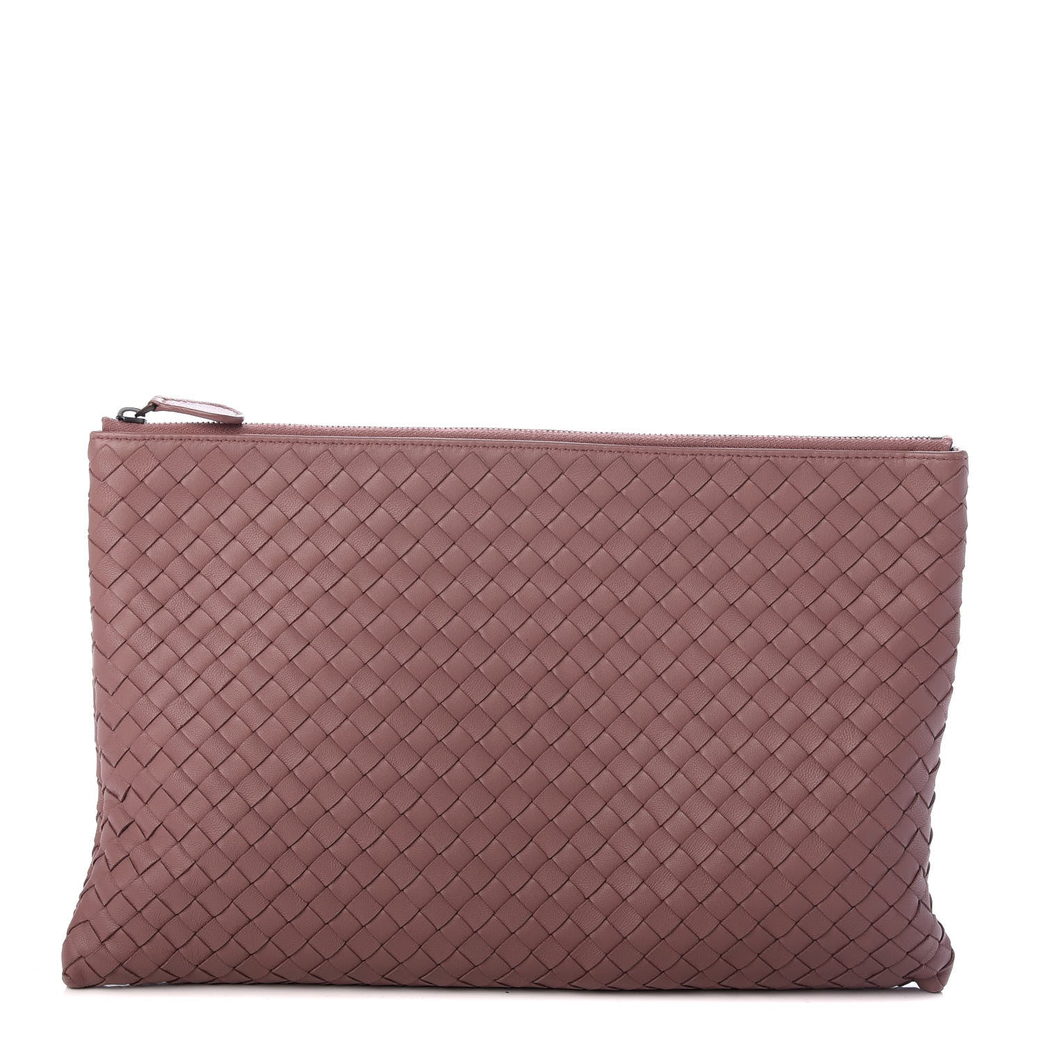 Bottega Veneta Nappa Intrecciato Large Flat Zip Biletto Pouch Dusty Rose 1 of 6