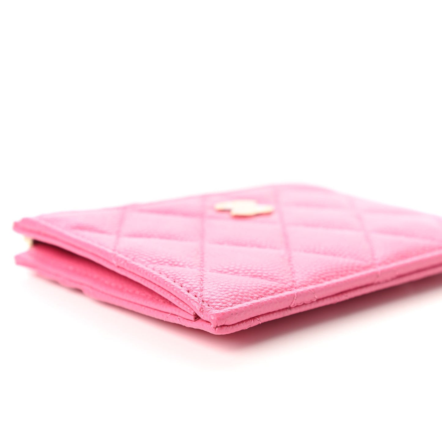 Caviar Quilted CC Zip Card Holder Pink